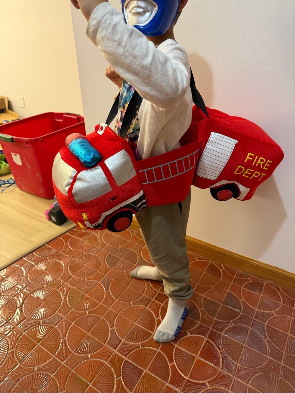 Plush Fire Truck Kids Carry Toy - Red